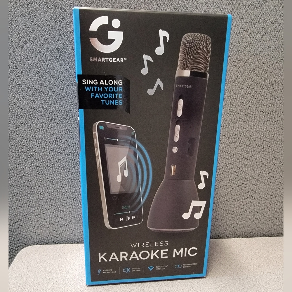 Smartgear Wireless Karaoke Mic W/Built-In Volume Control NIB Charged & Tested
